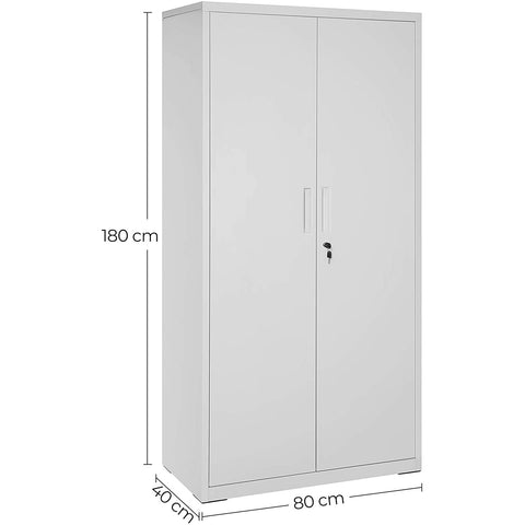 Rootz File Cabinet - Office Cabinet - Storage Cabinet - 5 Shelves - Steel - Grey