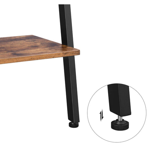 Rootz Wall rack - Bookcase - Wall cabinet - 5 shelves - Brown-Black - 64 x 34 x 186 cm