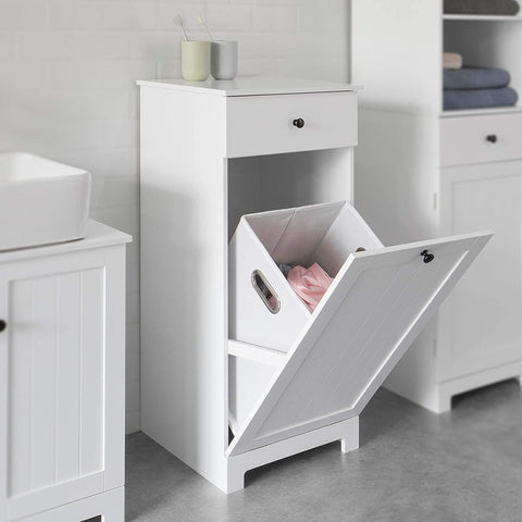 Rootz Bathroom Laundry Basket - Laundry Cabinet - Bathroom Storage Cabinet with Drawer