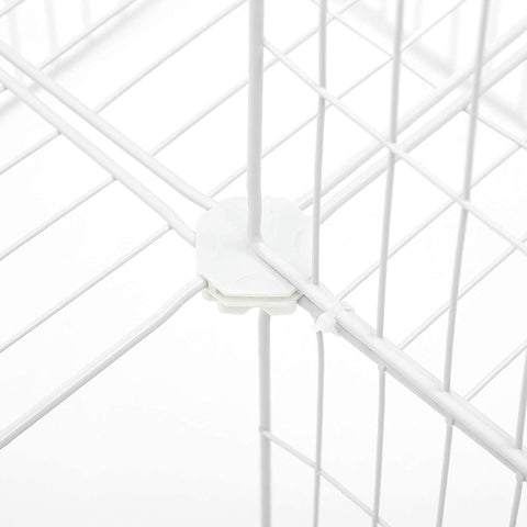 Rootz Animal Cage - Rabbit Hutch - Guinea Pig - 2 Floors - Metal Mesh - White - 143 x 73 x 71 cm