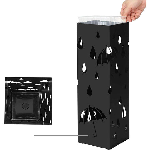 Rootz Metal Umbrella Stand - Umbrella Stand - Umbrella Basket - Umbrella Stand - Black