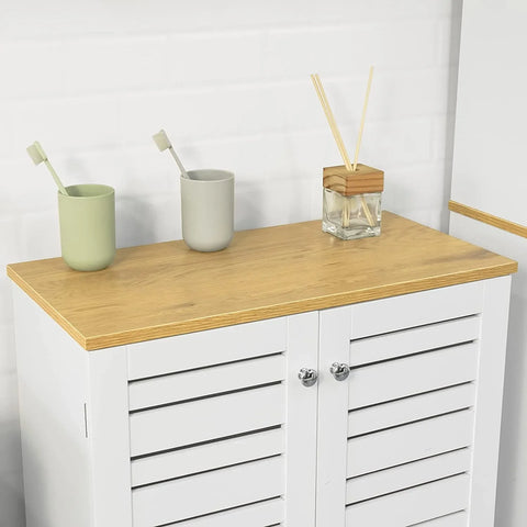 Rootz Bathroom Cabinet - Bathroom Storage Cabinet - Cupboard with 2 Doors, W60 x D30 x H82cm