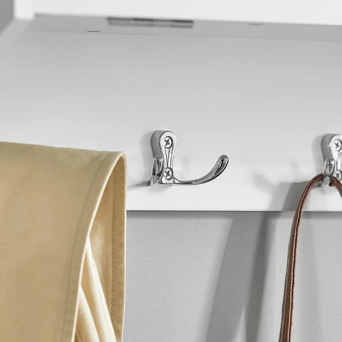 Rootz Wall Coat Rack Wall Shelf Wall Storage Cabinet Hallway Coat Rack with 2 Flip Doors 5 Hooks