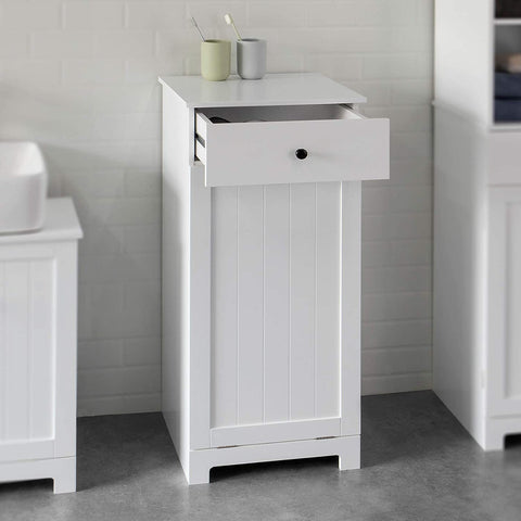 Rootz Bathroom Laundry Basket - Laundry Cabinet - Bathroom Storage Cabinet with Drawer