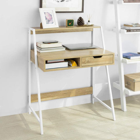 Rootz Home Office Table Desk - Computer Desk - Workstation with Storage Shelf