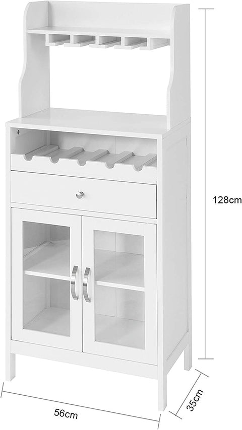 Rootz Kitchen Dining Room Storage Cabinet - Cupboard - Sideboard - Wine Rack