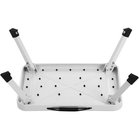Rootz Step Stool - Foldable - Anti-Slip - Compact - Small - Stool - Camping Stool - TÜV Süd Certified - Black- White - 37.5 x 4 x 26.5 cm