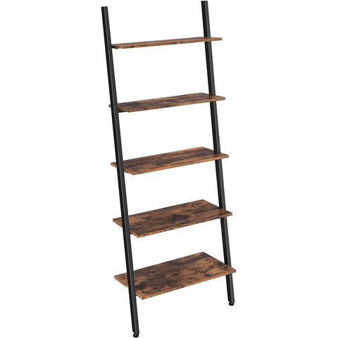 Rootz Wall rack - Bookcase - Wall cabinet - 5 shelves - Brown-Black - 64 x 34 x 186 cm