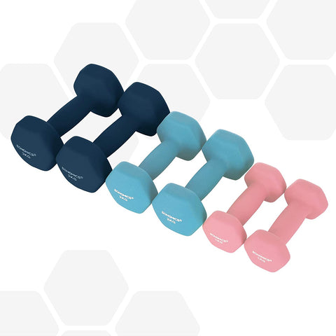 Rootz Halterset - Dumbbells - Halterstandaard - Hexagon - 2 x 1 kg - 2 x 2 kg - 2 x 3 kg