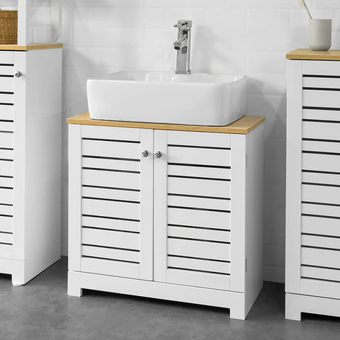 Rootz Under Sink Cabinet Bathroom - Vanity Unit Bathroom - Storage Cabinet with 2 Doors