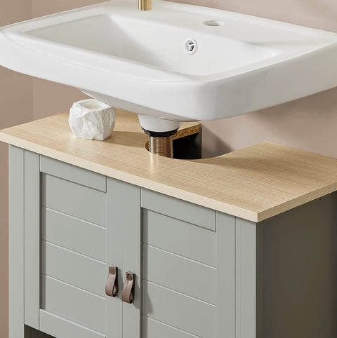Rootz Under Sink Cabinet Bathroom - Vanity Unit - Bathroom Storage Cabinet with Double Doors - W60 x D30 x H60cm