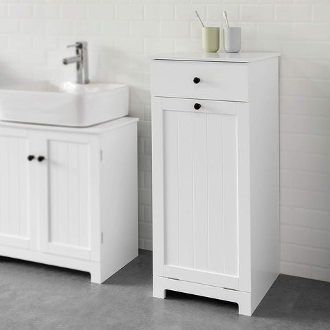 Rootz Bathroom Laundry Basket - Laundry Cabinet - Bathroom Storage Cabinet with Drawer