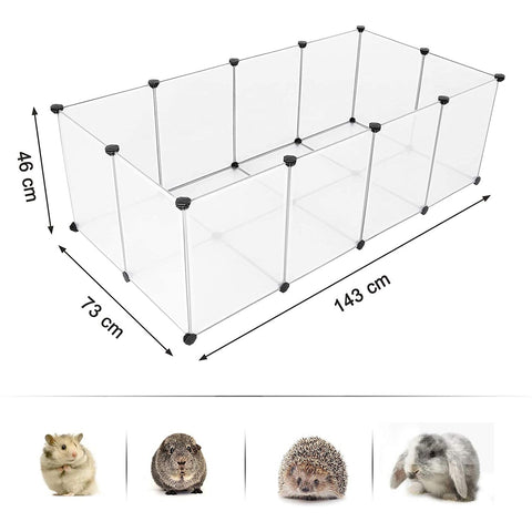 Rootz Animal Run - Rabbit Run - Rodent Run - Transparent - 143 x 73 x 46 cm