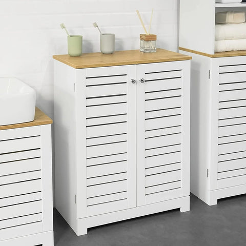 Rootz Bathroom Cabinet - Bathroom Storage Cabinet - Cupboard with 2 Doors, W60 x D30 x H82cm