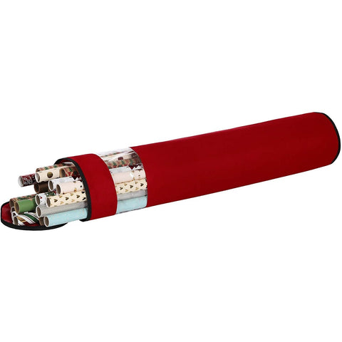 Rootz Storage Bag For Wrapping Paper - Storage Bag For Posters - Set Of 2 - Organizer - Red - Black - Fabric - 30 Rolls