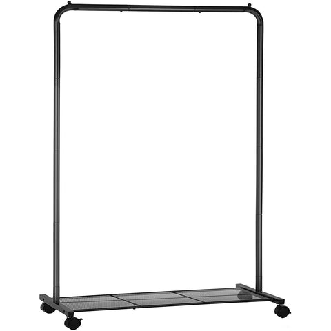 Rootz Clothes rack - Wardrobe rack - Coat rack - Wheels - Max 40 kg - Black - Metal - 92.5 x 40.5 x 158 cm