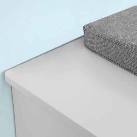 Rootz Storage Bench with 3 Drawers & Removable Seat Cushion - Shoe Storage Cabinet - White
