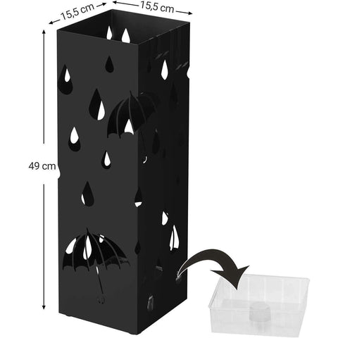 Rootz Metal Umbrella Stand - Umbrella Stand - Umbrella Basket - Umbrella Stand - Black