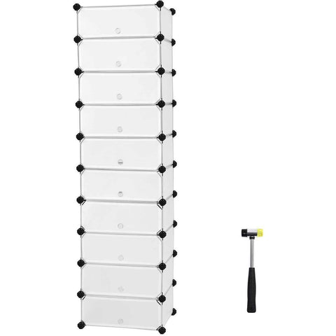 Rootz Shoe cabinet for 20 pairs of shoes - 10 Floors - Shoe rack - 43 x 31 x 173 cm