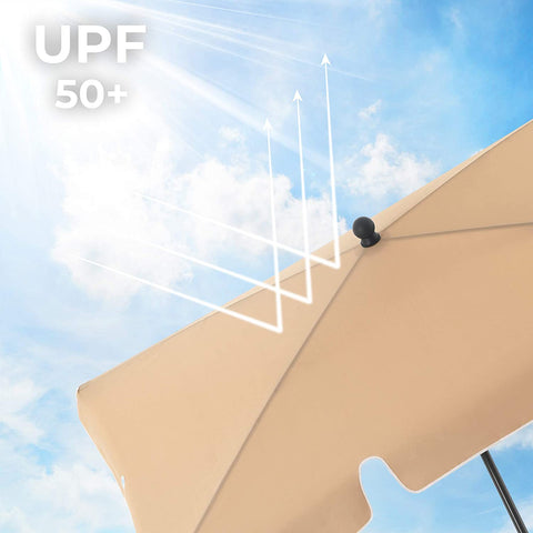 Rootz Parasol - Rectangular - Garden Parasol - Carry Bag - Tripod - Taupe - 2 x 1.5 m