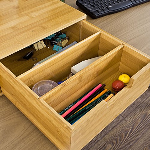 Rootz Coffee Machine Stand & Coffee Pod Capsule Teabags Drawer Box Holder Cabinet-Bamboo