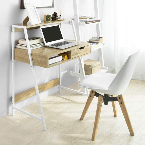 Rootz Home Office Table Desk - Computer Desk - Workstation with Storage Shelf