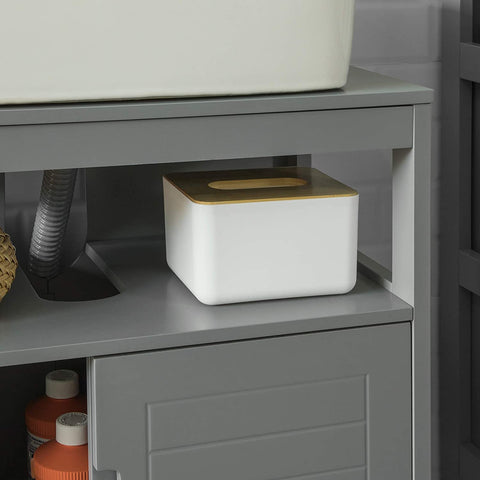 Rootz Under Sink Bathroom Storage Cabinet with Shelf and Double Sliding Door- 60x30x61cm