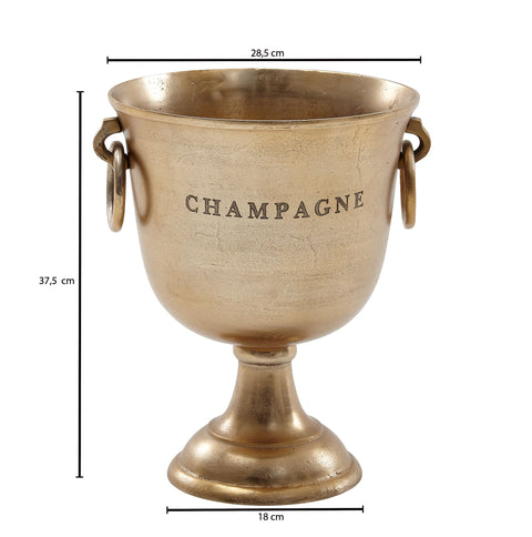 Rootz Gold Champagne Cooler - Large Aluminum Beverage Cooler - Bottle Cooler for Champagne, Wine, and Sparkling Wine - Tabletop Champagne Chiller - 28.5x37.5x28.5 cm