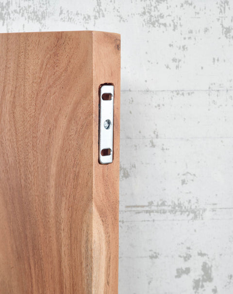 Rootz Wall Shelf - Acacia Wood with Tree Edge - Design Floating Shelf - Natural Wood Wall Board - Country Style Hanging Shelf - 40 cm