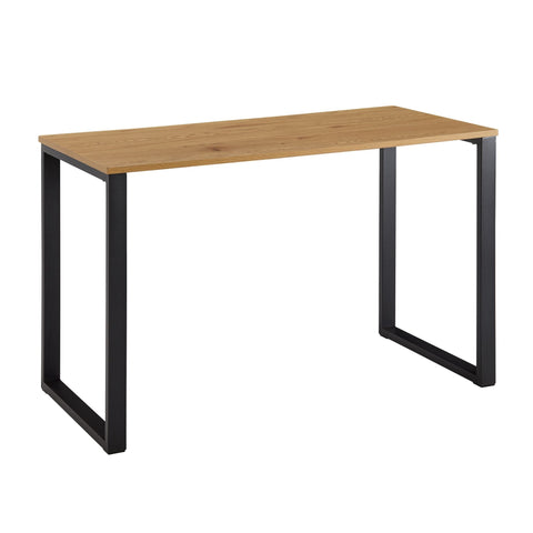 Rootz Office Desk - Design Computer Table - Small Home Office Table - Study Room Laptop Table with Metal Legs - Oak Decor - Black - 120x60x76 cm