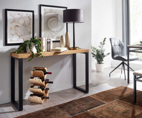 Rootz Console Table - Design Hallway Sideboard - Narrow Storage Table - Long High Entryway Table -  Oak Decor - Black - 120x39x75.5 cm