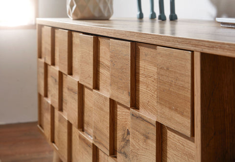 Rootz TV Stand - Lowboard - TV Dresser with Two Doors - Modern High Design TV Cabinet - Living Room TV Stand - Oak Wood -  160x51x40 cm
