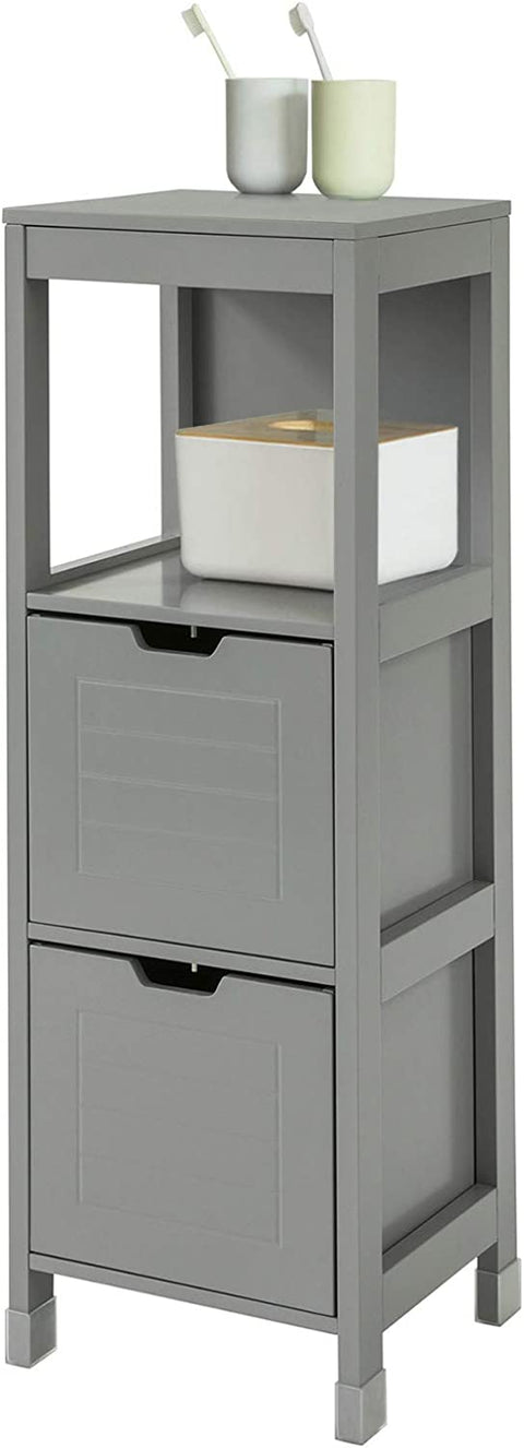 Rootz Floor Standing Bathroom Storage Cabinet Unit with 1 Shelf and 2 Drawers