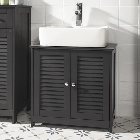 Rootz Under Sink Cabinet Bathroom - Vanity Unit Bathroom - Storage Cabinet with Double Shutter Doors