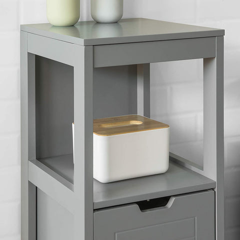 Rootz Floor Standing Bathroom Storage Cabinet Unit with 1 Shelf and 2 Drawers