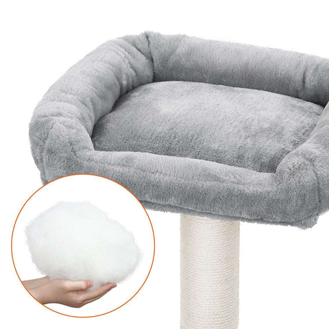 Rootz Multilevel Cat Tree - Cat Tower - Scratching Post - Climbing Tree for Cats - Light Gray - 50 x 40 x 110 cm