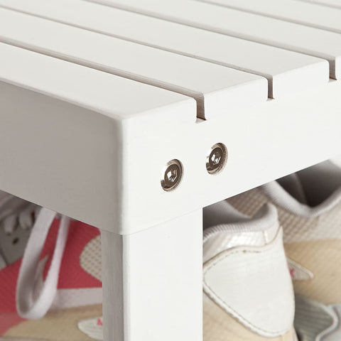 Rootz Bamboo 2 Tiers Shoe Rack - Shoe Bench - Bathroom Shelf - W50 x D29 x H46cm