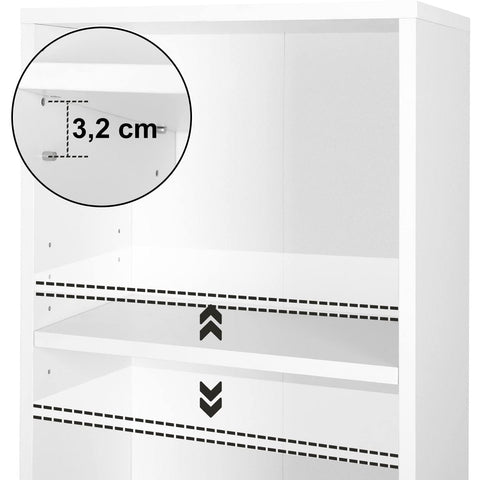 Rootz Bookcase with 3 shelves - Cabinet with adjustable shelves - 40 x 24 x 93 cm