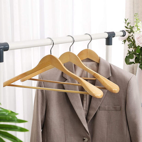 Rootz Pakhangers - Clothes Hangers - Set Of 6 - Solid Wood - Anti-Slip - Swivel Hook - Brown - 44 x 5.5 x 23 cm
