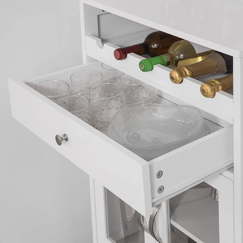 Rootz Kitchen Dining Room Storage Cabinet - Cupboard - Sideboard - Wine Rack