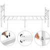 Rootz Single Bed Frame - Metal Bed Frames - White - Fits a mattress of 90 x 190 cm