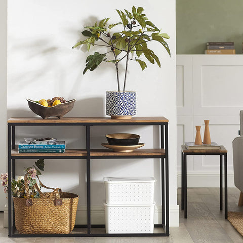 Rootz Console Table Hall - Table Living Room - Table Sofa - Table Side - Table End - Table with 2 Shelves