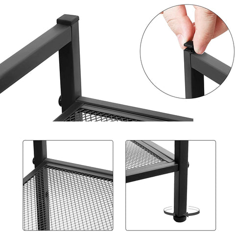 Rootz Shoe Rack - 3 Levels - Stackable - 9-12 Pairs of Shoes - Metal - Black