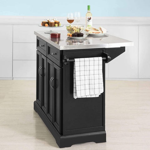 Rootz Extendable Kitchen Storage Trolley - Kitchen Cabinet Cupboard - Sideboard - Kitchen Island