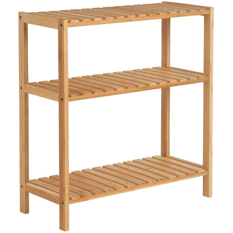 Rootz Bathroom Rack Bamboo - Storage Rack With 3 Layers
