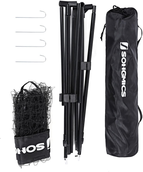 Rootz Badminton Net - Tennis Net - Adjustable Height - Iron Frame - Transport Bag - Blue - Black - Yellow