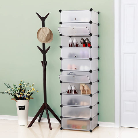 Rootz Shoe cabinet for 20 pairs of shoes - 10 Floors - Shoe rack - 43 x 31 x 173 cm