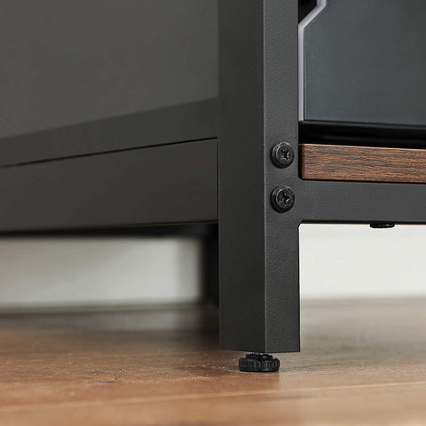 Rootz Desk - Computer table - Storage space - Industrial - Brown - Black - Processed Wood - Steel - 140 x 60 x 75 cm