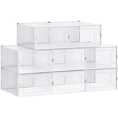 Rootz Shoe Boxes - Storage Boxes - Stackable - Set Of 8 - Organizers - Transparent - 28 x 31 x 24.5 x 17.5 cm 36 x 21 cm