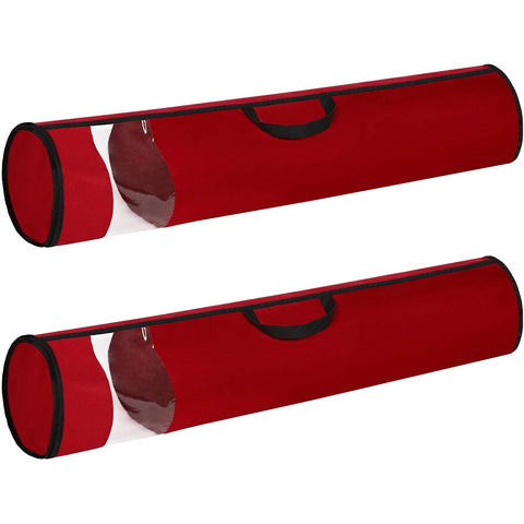 Rootz Storage Bag For Wrapping Paper - Storage Bag For Posters - Set Of 2 - Organizer - Red - Black - Fabric - 30 Rolls
